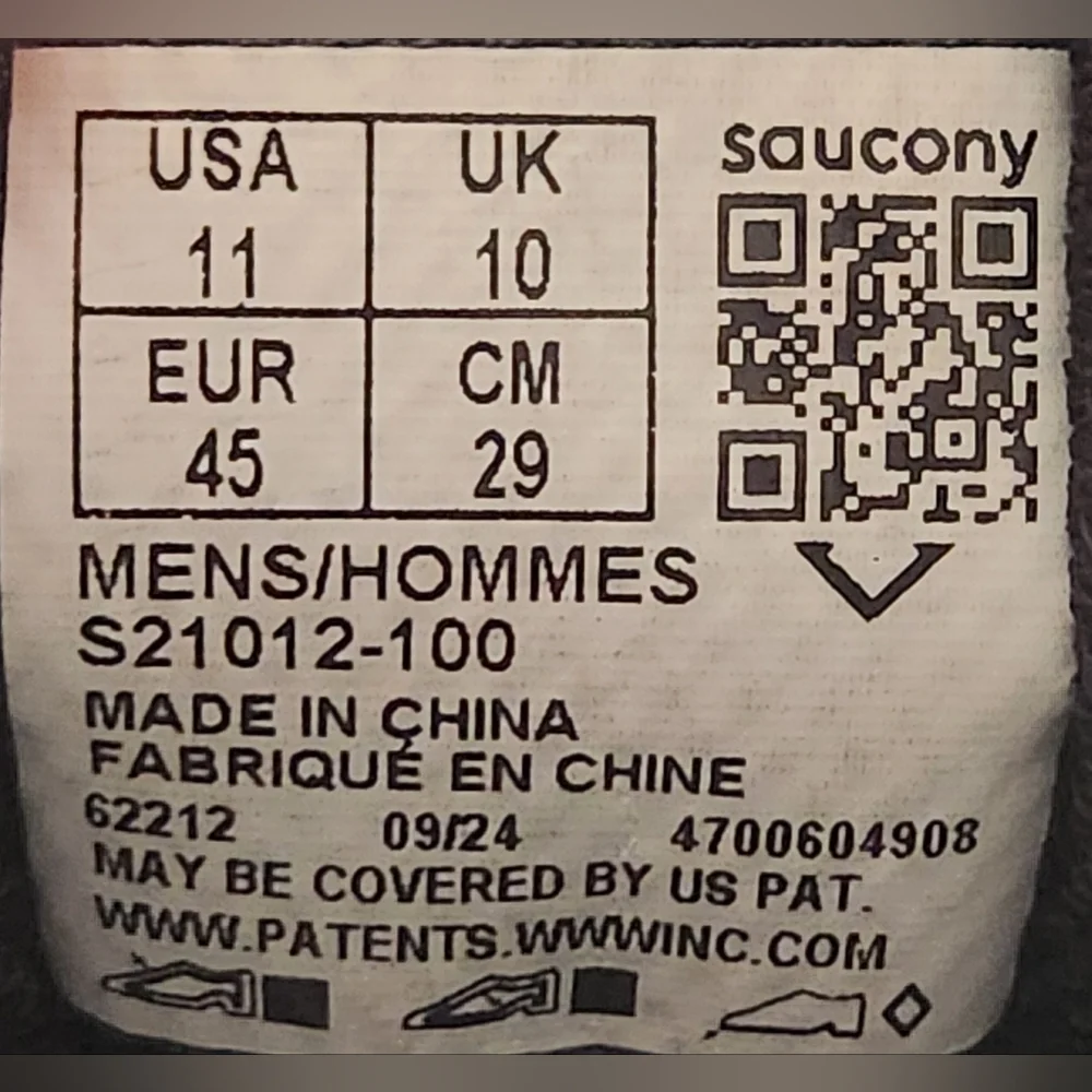 Saucony Tide 2 'Cloud Black' Running Shoes Men's Size 11 - Picture 9 of 9